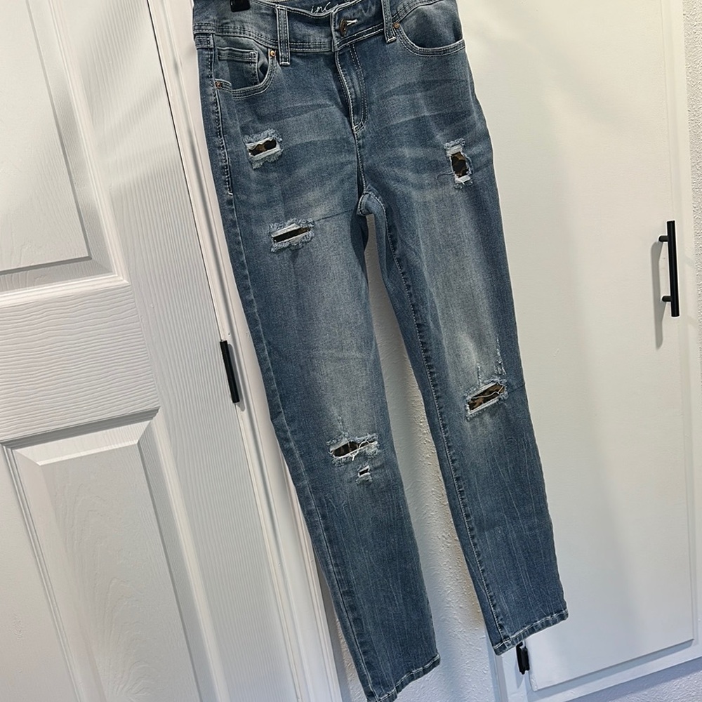 Distressed Blue Jeans
